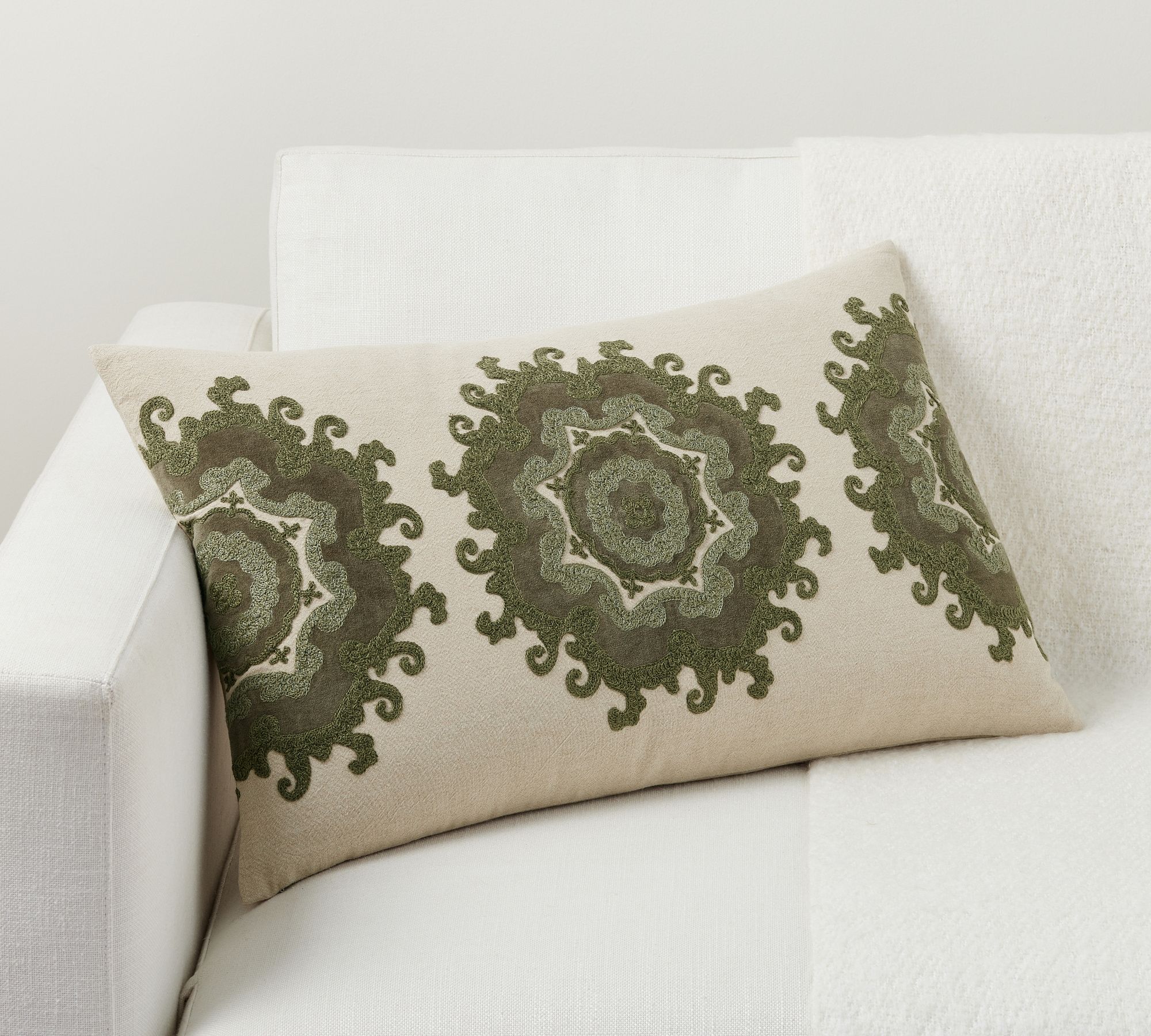 Alta Embroidered Lumbar Pillow