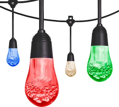 Portable Solar Powered Color Changing Outdoor LED String Lights Pottery Barn