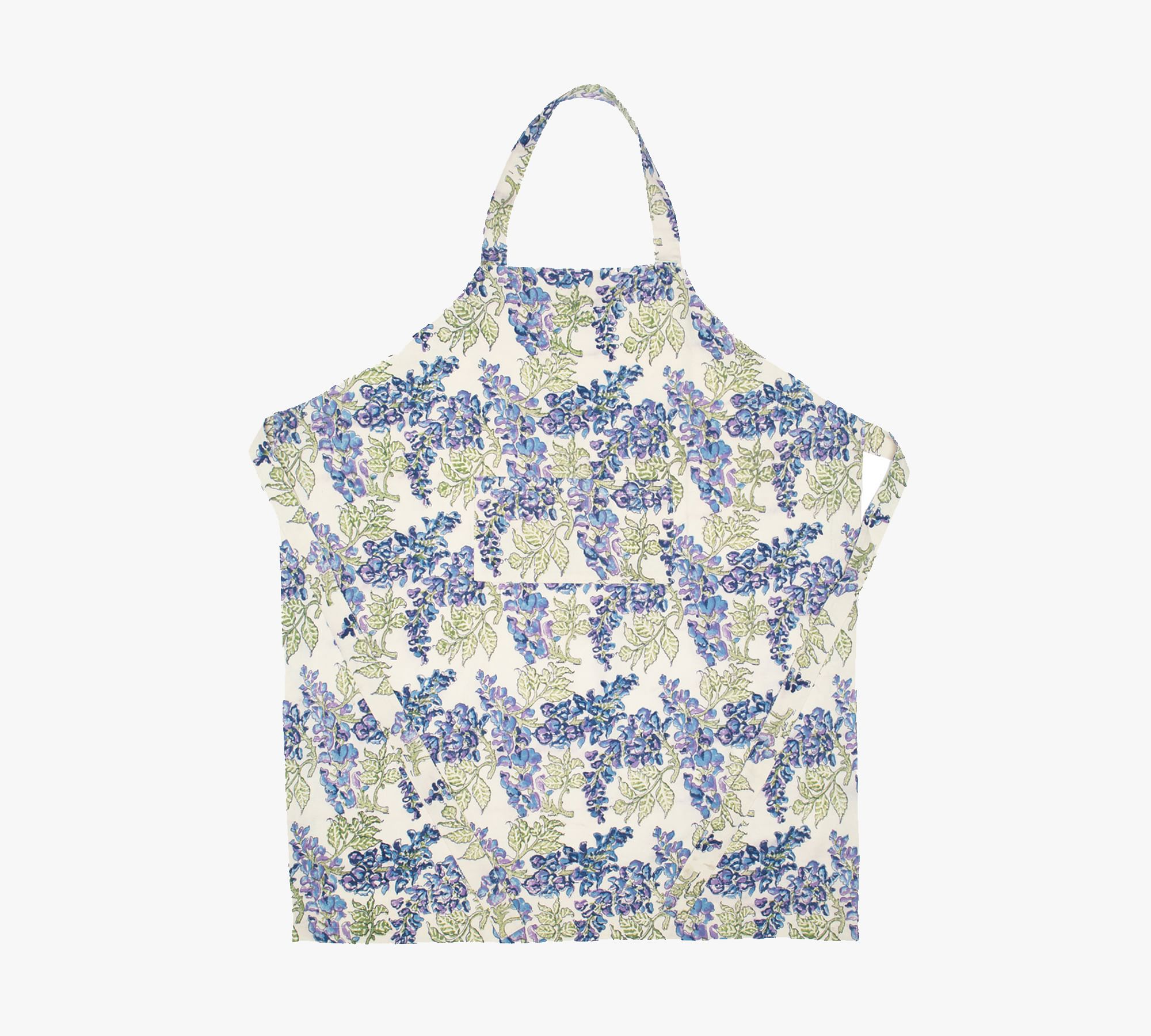 Wisteria Blockprint Cotton Apron