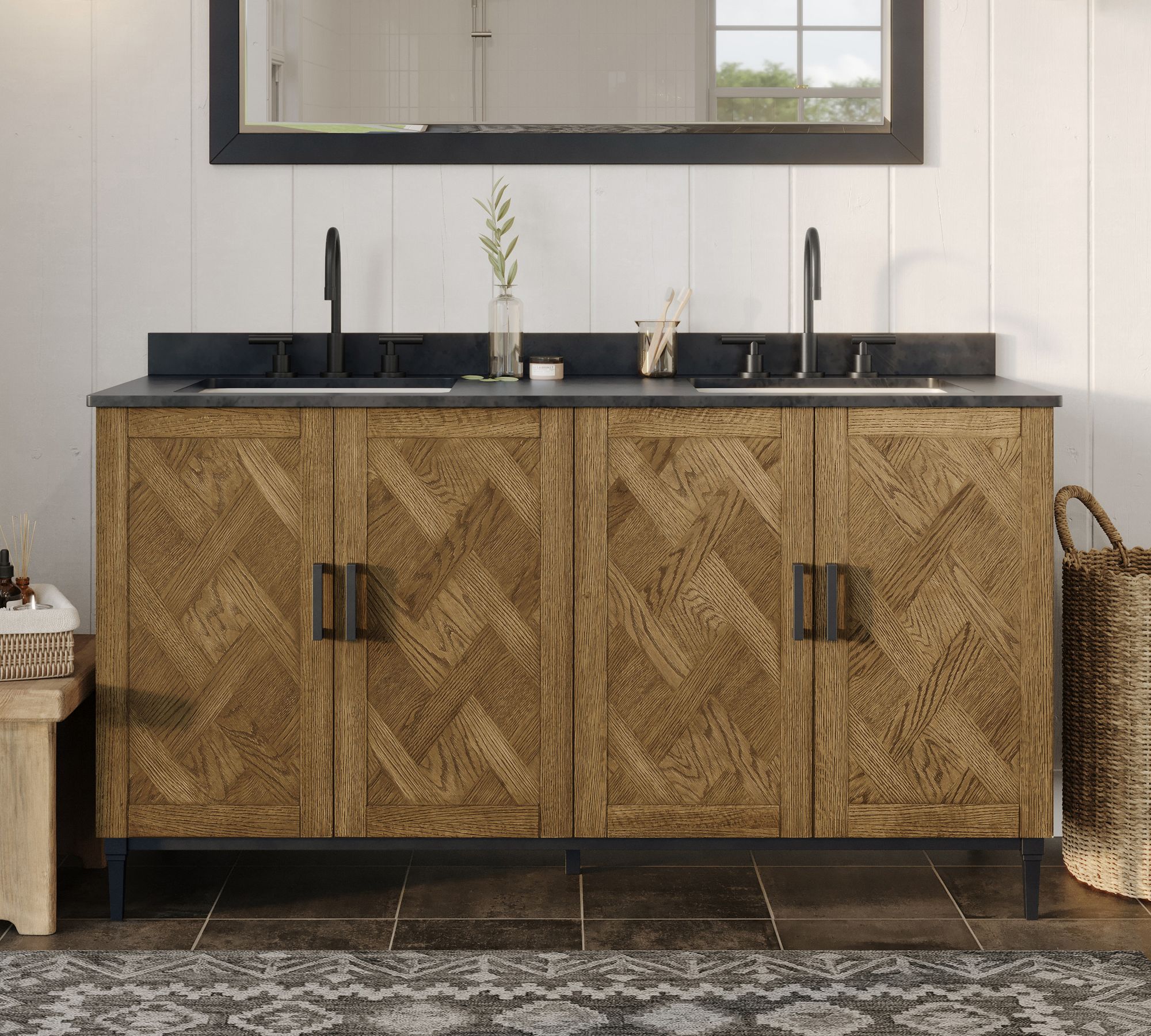 Parquet 60" Double Sink Vanity