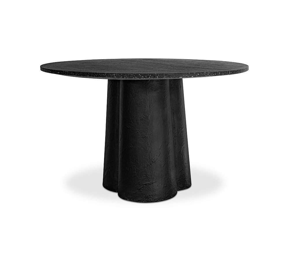 Alexi Black Concrete Round Outdoor Dining Table