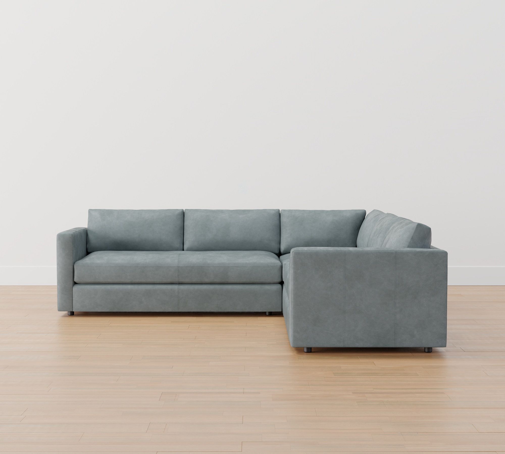 Jake Modular Leather 3-Piece L-Shaped Sectional (111")