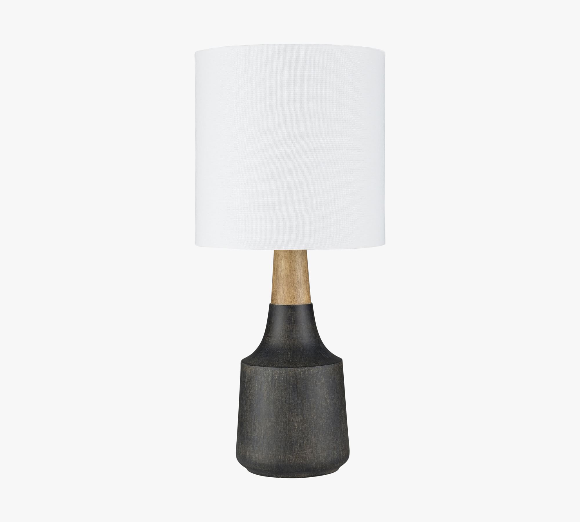 Cowan Petite Ceramic & Wood Table Lamp (18")