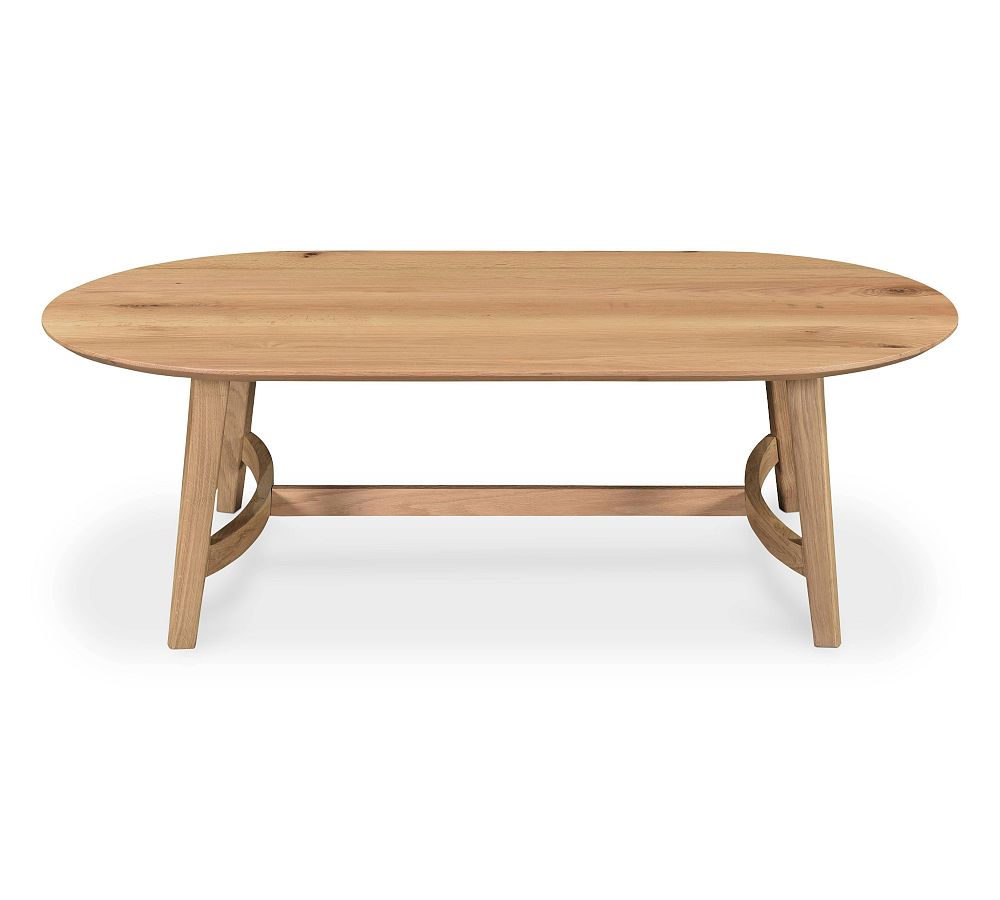 Colin 54" Natural Brown Oval Wood Coffee Table
