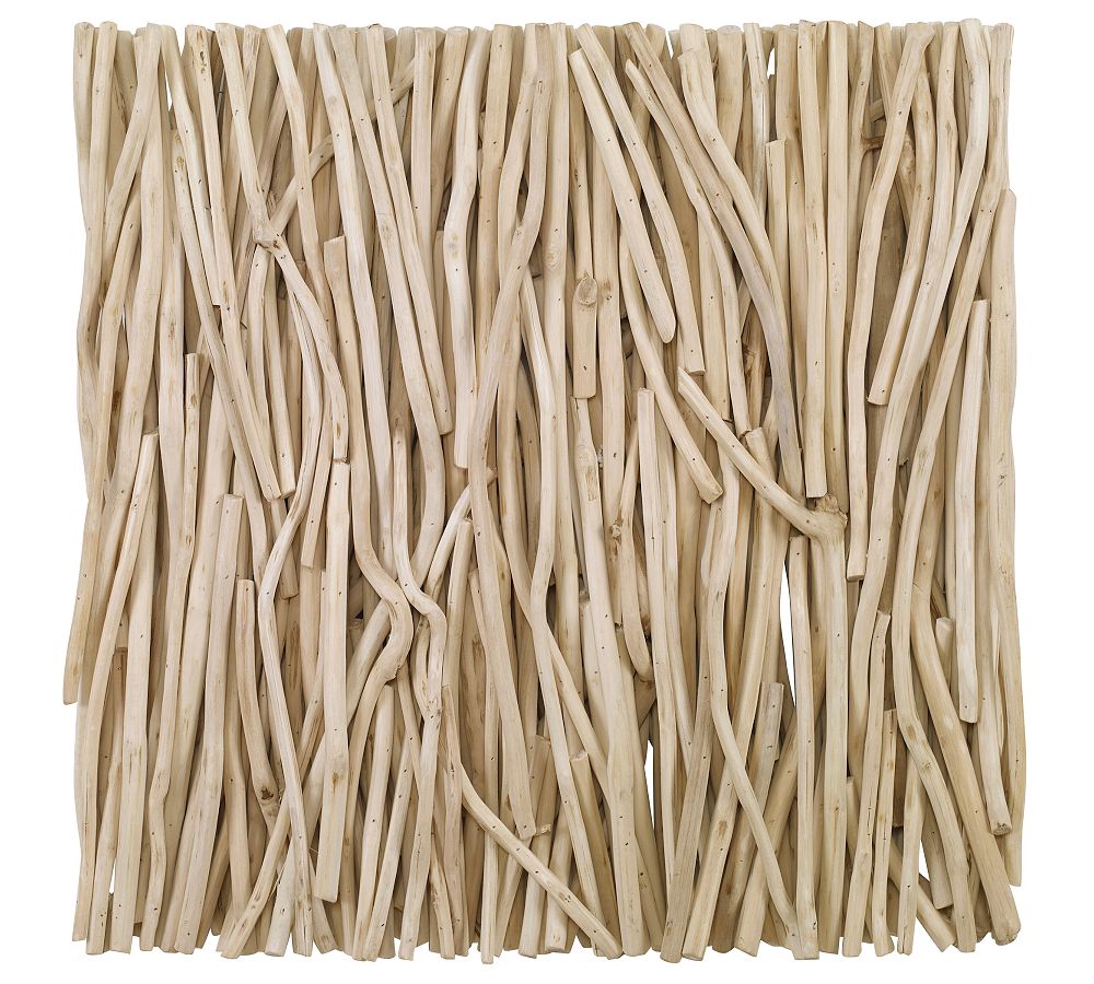 Natural Teak Wood Abstract Wall Panel Sculpture