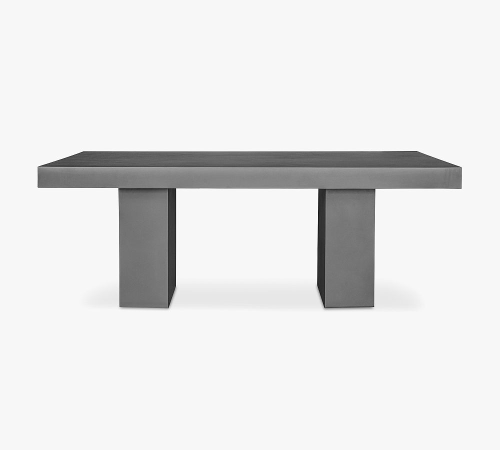 Adonis Large Gray Concrete Rectangular Outdoor Dining Table