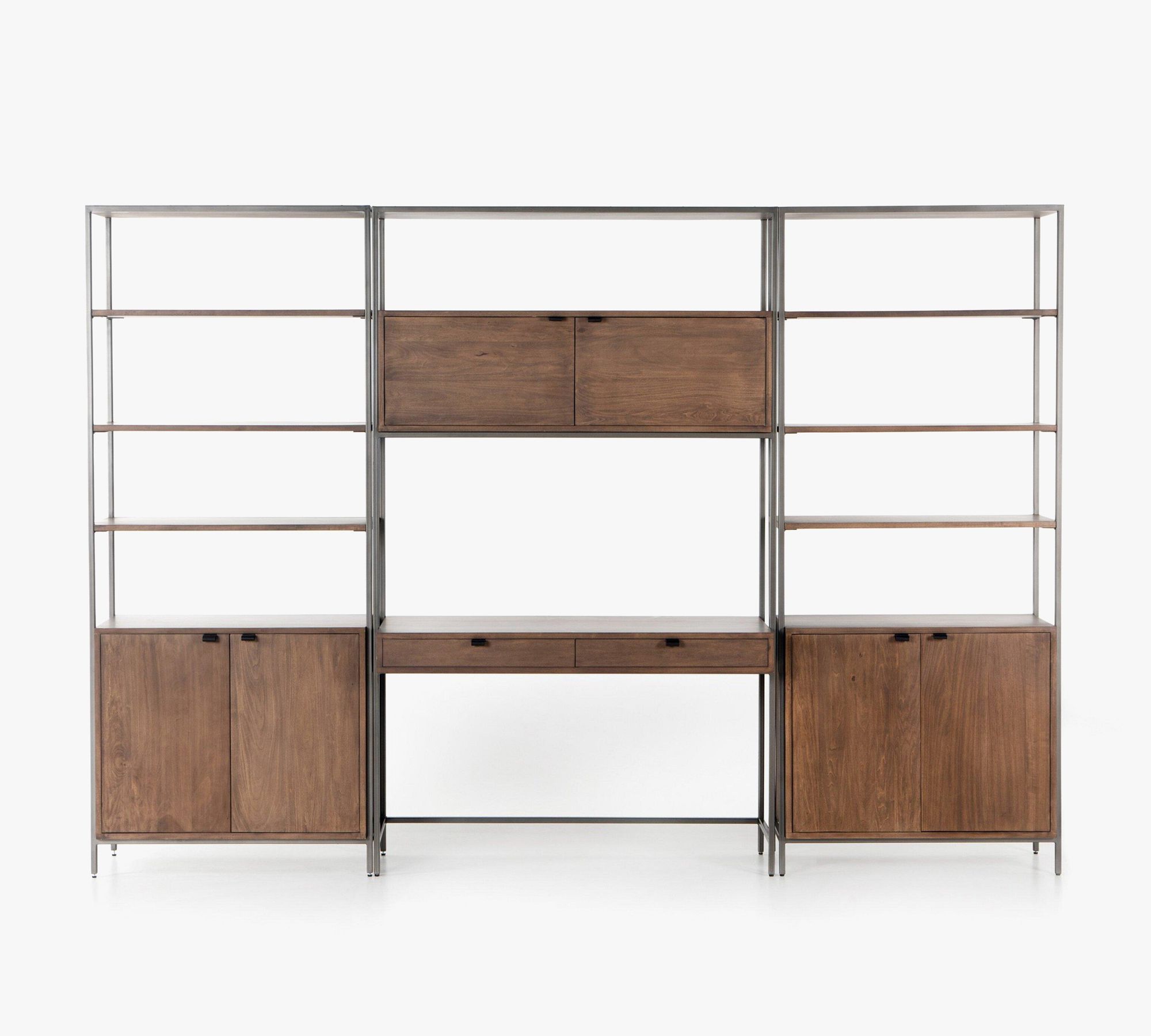 Graham Wall Desk with Bookcase Towers (120")