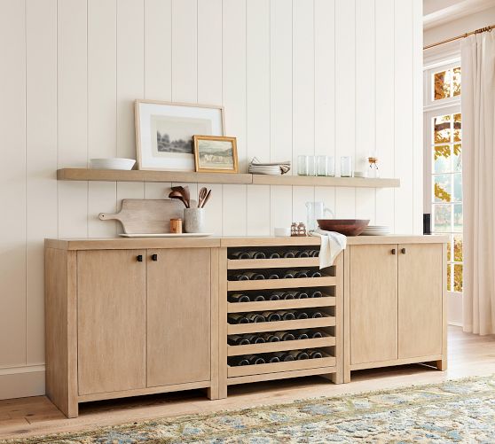 Tall Bar Cabinet Modern Farmhouse Wine Cabinet Stylish Storage - Main Image