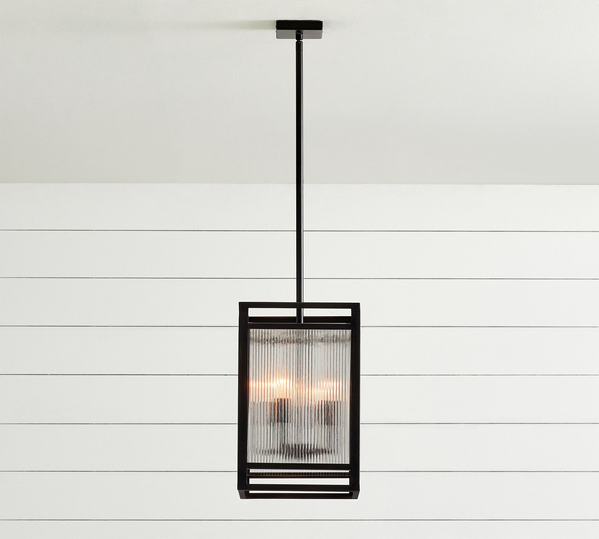 Atherton Outdoor Ribbed Glass Pendant (10")