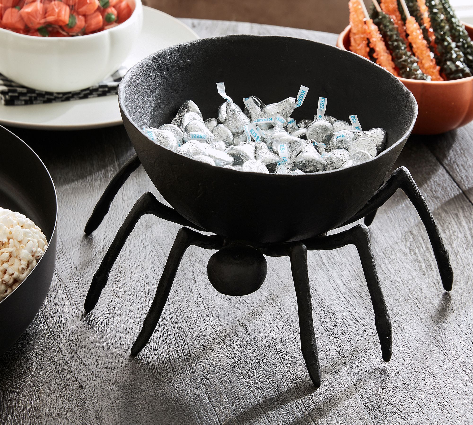 Trick or Treat Spider Metal Candy Bowl