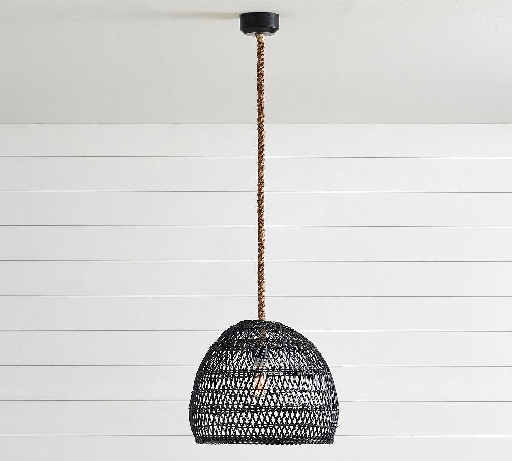 Flora Outdoor All-Weather Wicker Pendant (19&quot;-22&quot;)