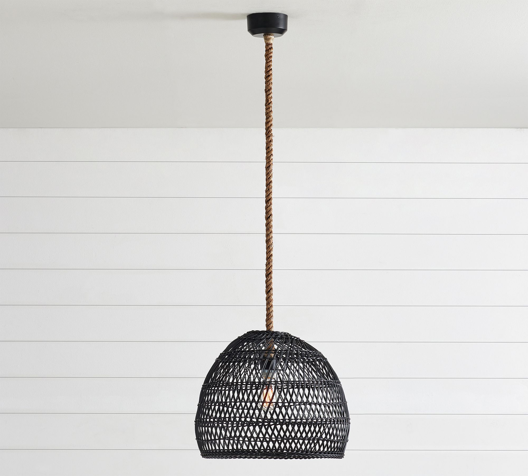 Flora Outdoor All-Weather Wicker Pendant (19"-22")