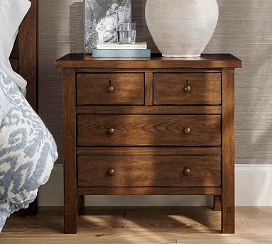 Brown nightstand with drawers sales