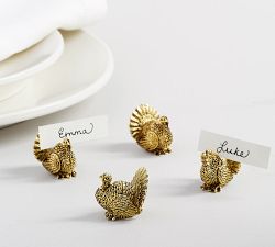 Gold Turkey Place Card Holders - Set of 4