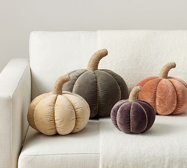 Velvet Pumpkin Shaped Pillow Pottery Barn