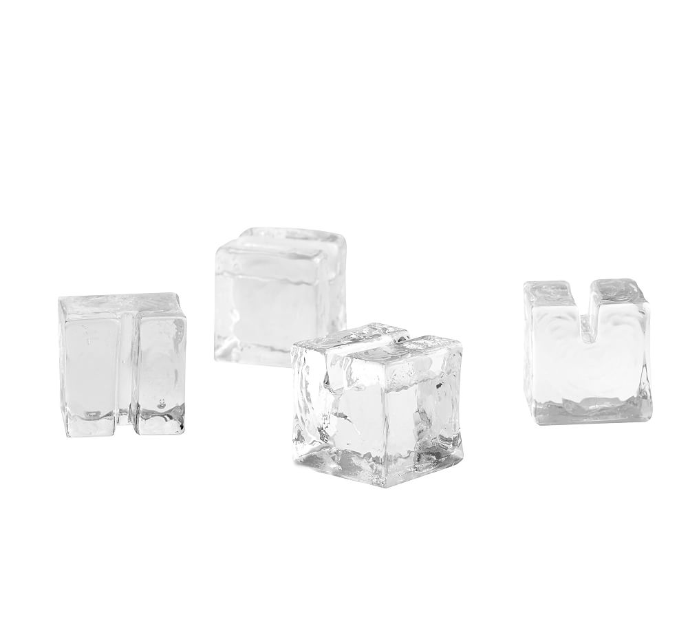 Slab Glass Place Card Holders - Set of 4
