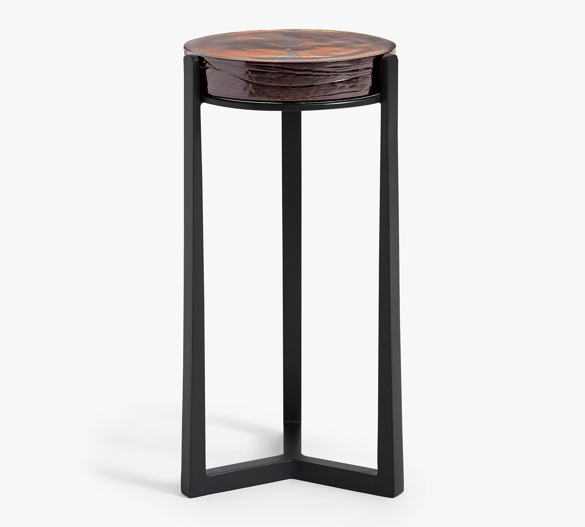 Cori Round Recycled Glass Accent Table (10")