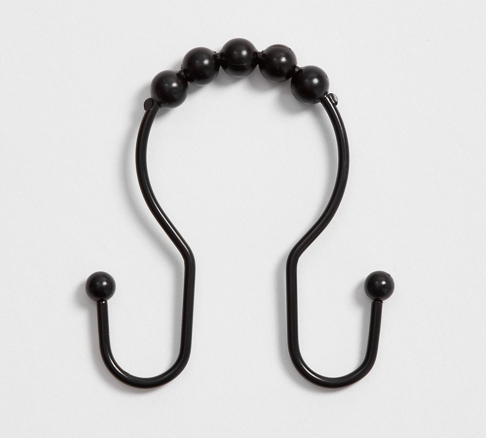 Double Hook Shower Curtain Rings - Set of 12