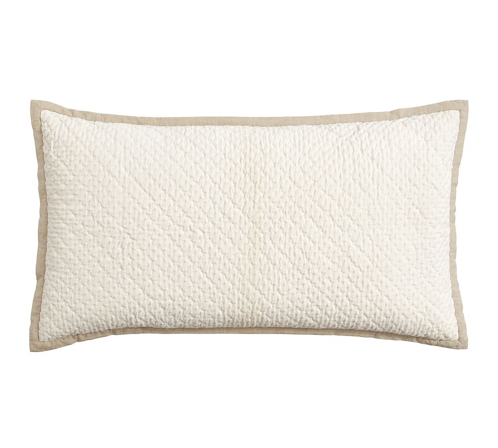 Cross Stitch Velvet Quilted Sham