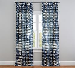 Shibori Diamond Linen Cotton Rod Pocket Curtain