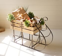 Wood &amp; Metal Decorative Sled