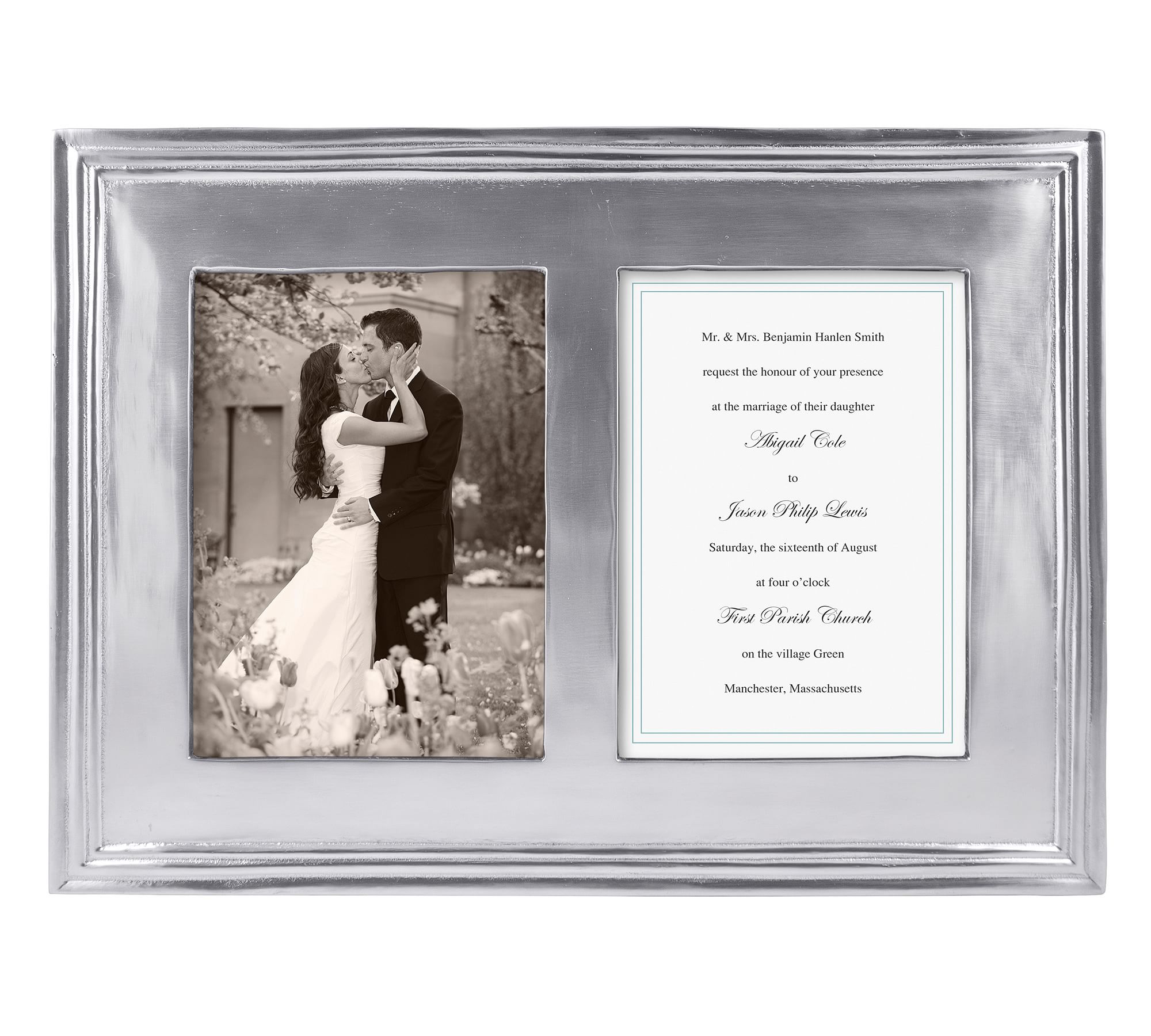 Classic Metal Double Picture Frame -  5" x 7"