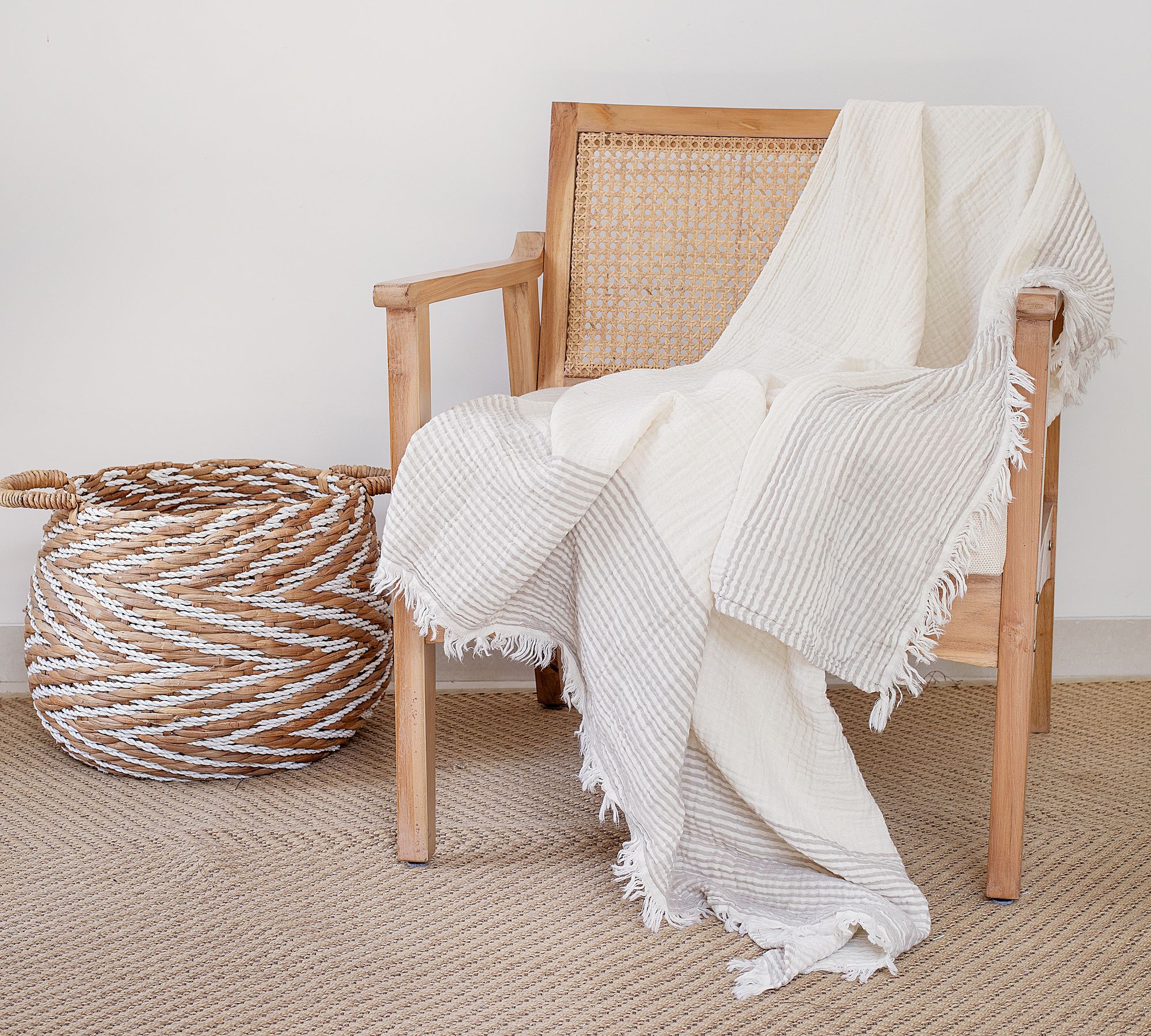 Open Box: Hanlee Turkish Cotton Striped Throw