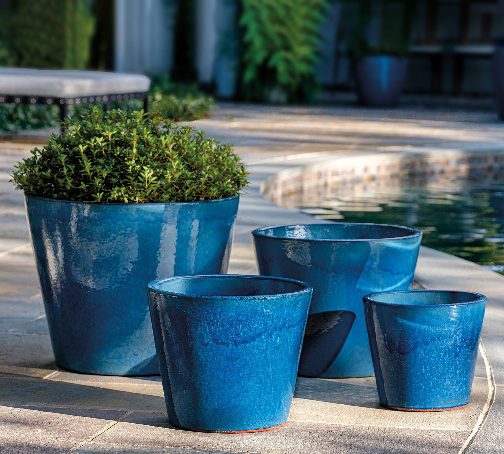 Bombay Round Glazed Terra Cotta Planter