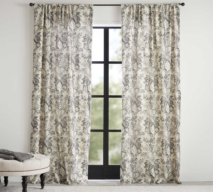 Pottery Barn broadway 2 top in 1 pole top blackout curtains set of 2