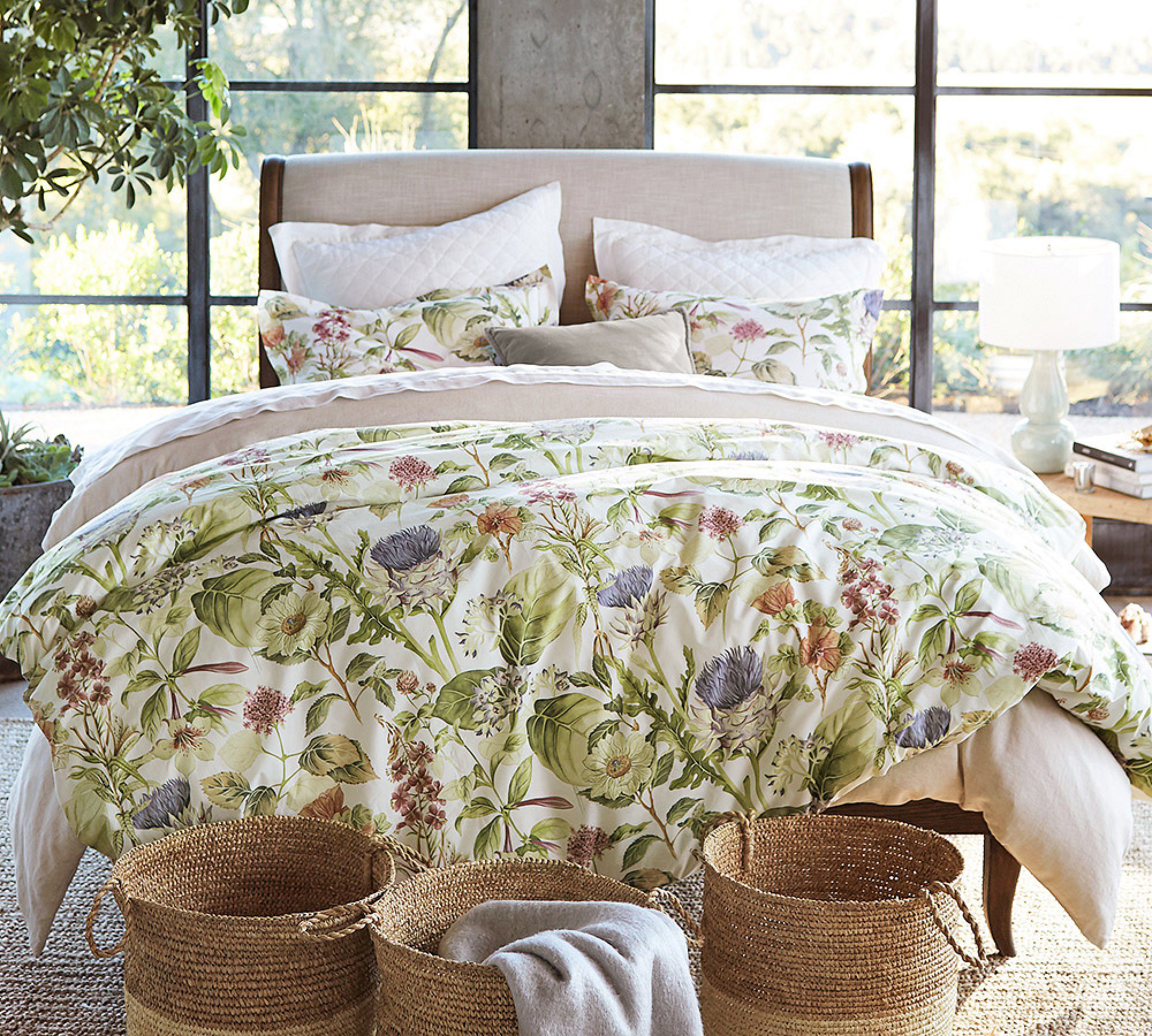 Thistle Floral Percale Duvet Cover