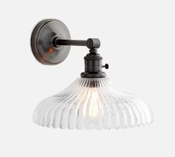 Straight Arm Sconce - Fluted Glass (5'')