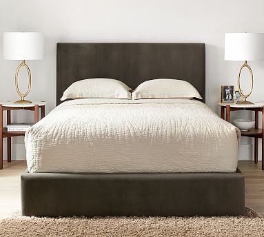 Raleigh Square Upholstered Platform Bed Pottery Barn