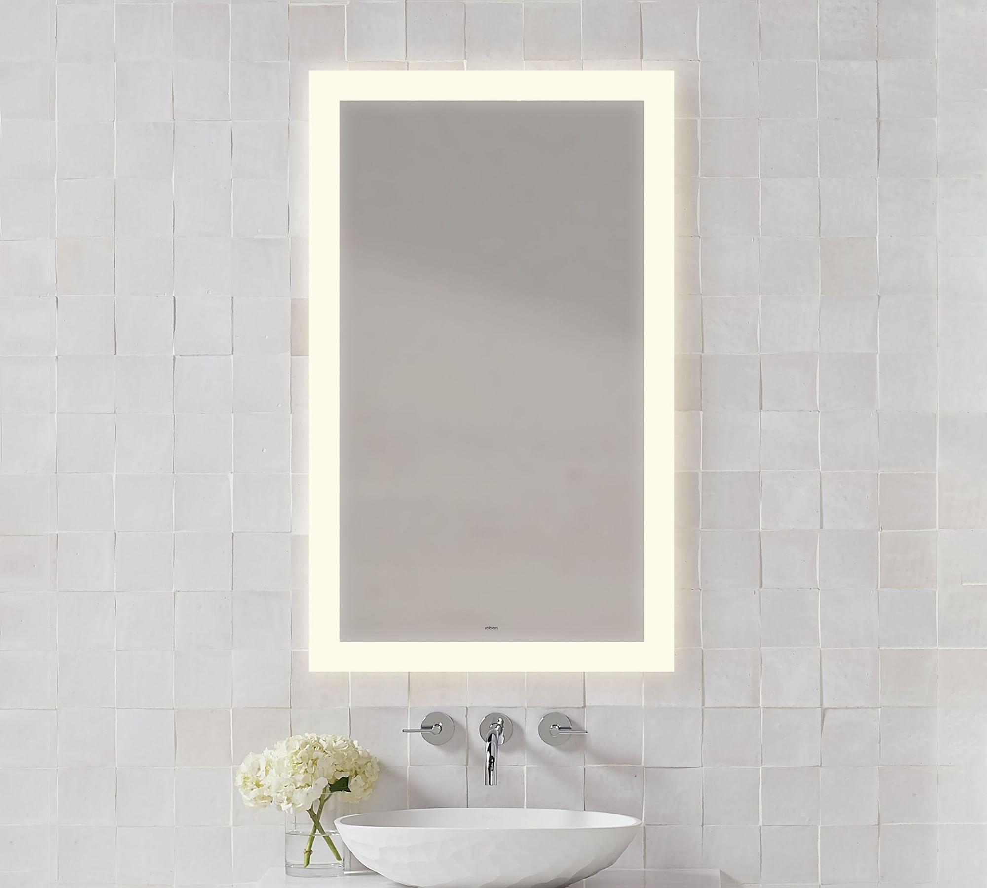 Robern Rectangular Vitality Lighted Mirror with LED Lights and Defogger