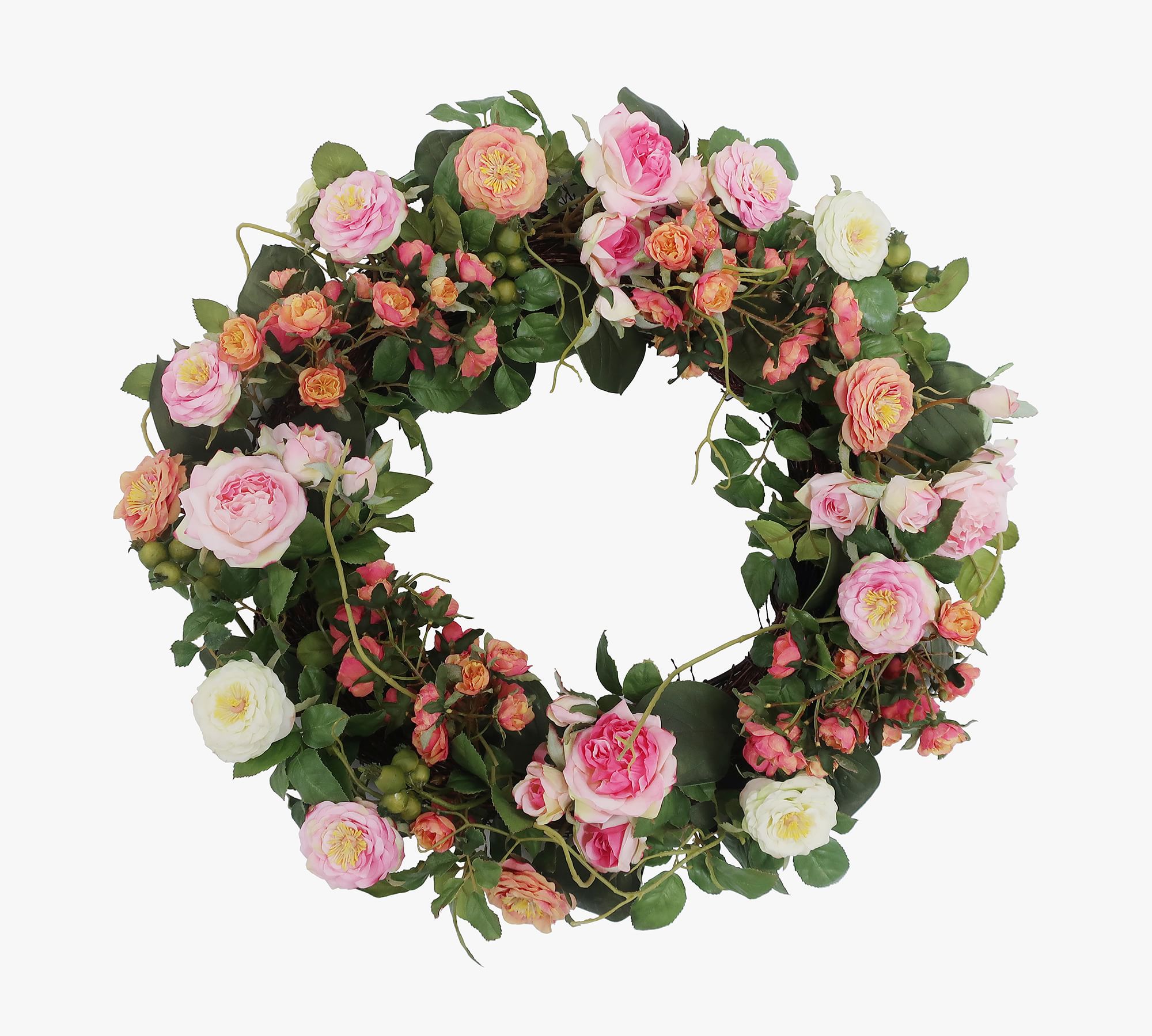 Faux Rose Wreath