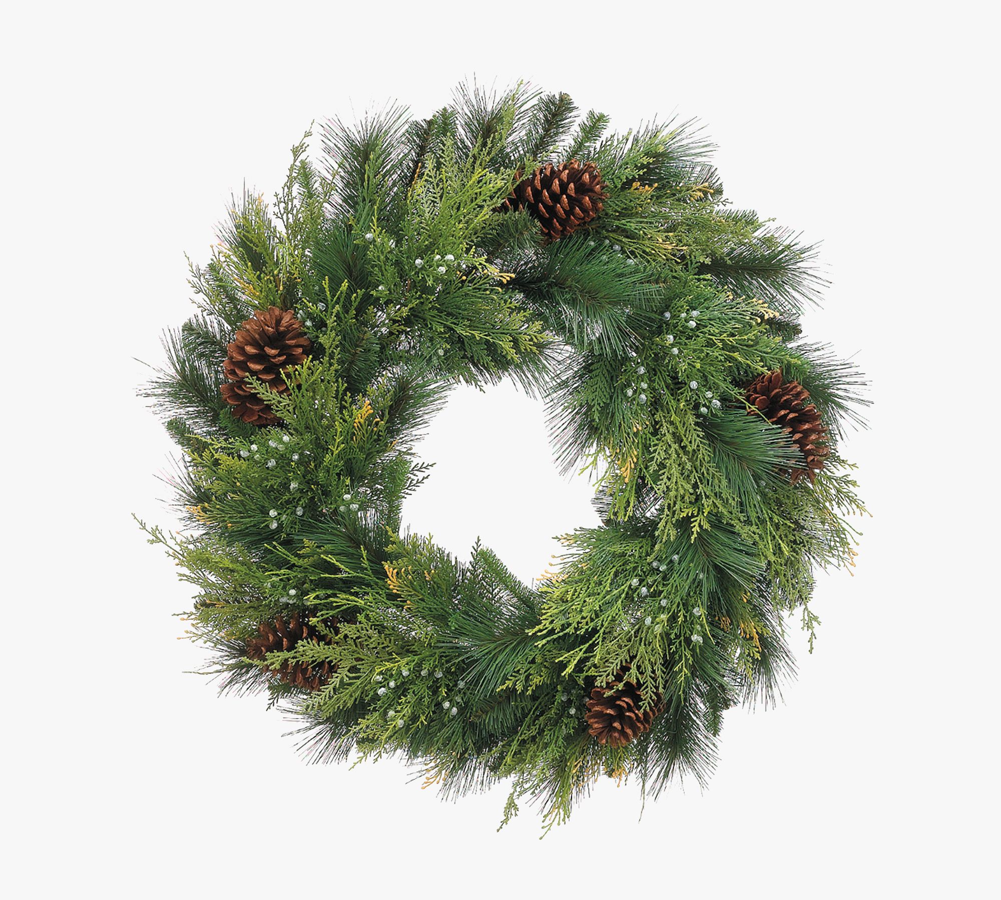 Faux Pinecone & Berry Cedar Wreath