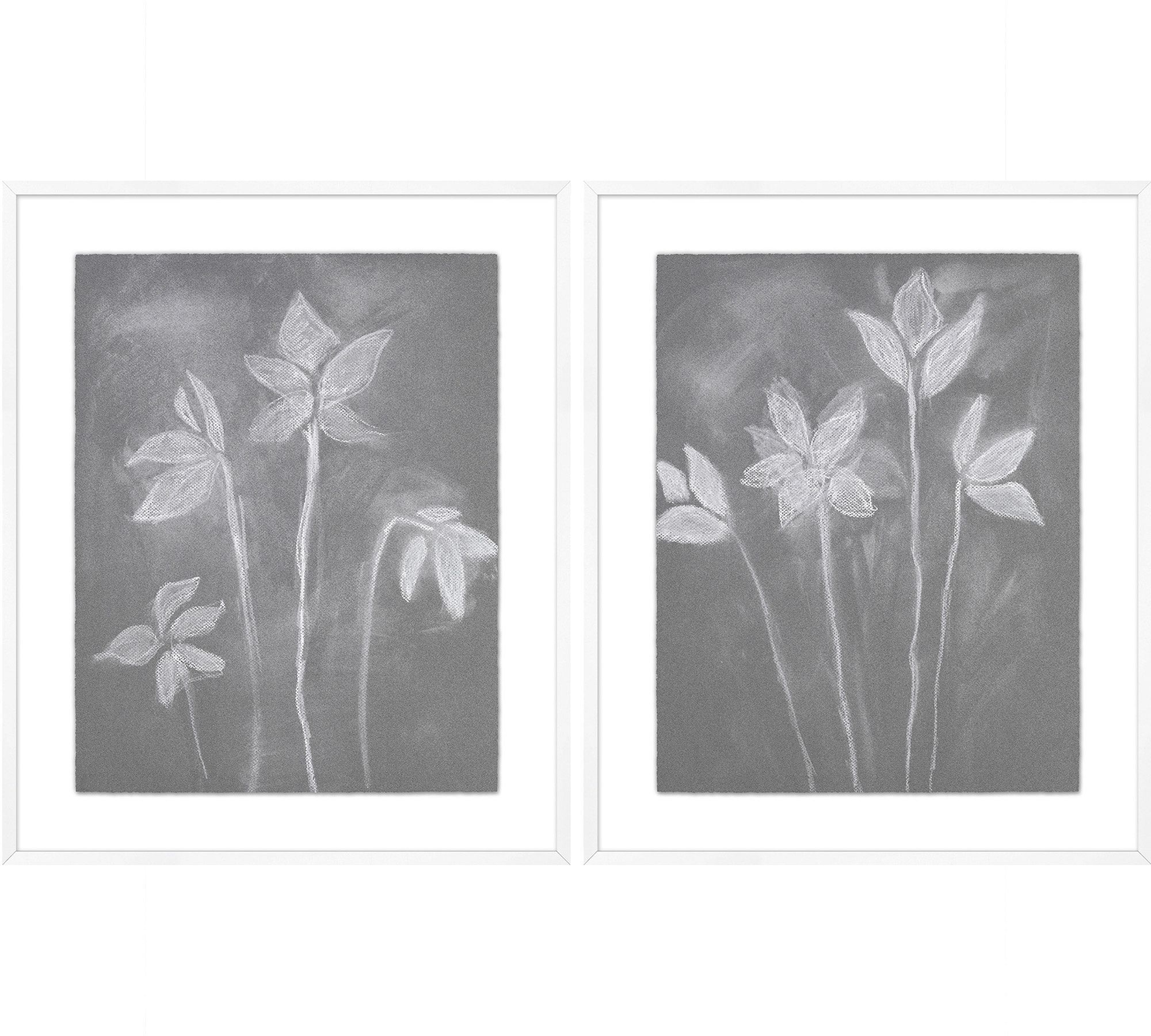 White Stems Framed Print