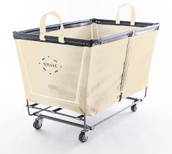 Extra Large Rectangle Canvas Laundry Basket with Wheels