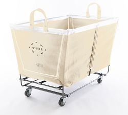 Extra Large Rectangle Canvas Laundry Basket with Wheels