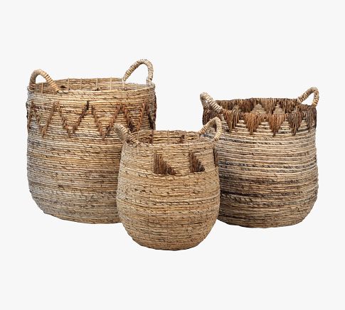 Moa Round Handwoven Baskets Set of 3 Pottery Barn