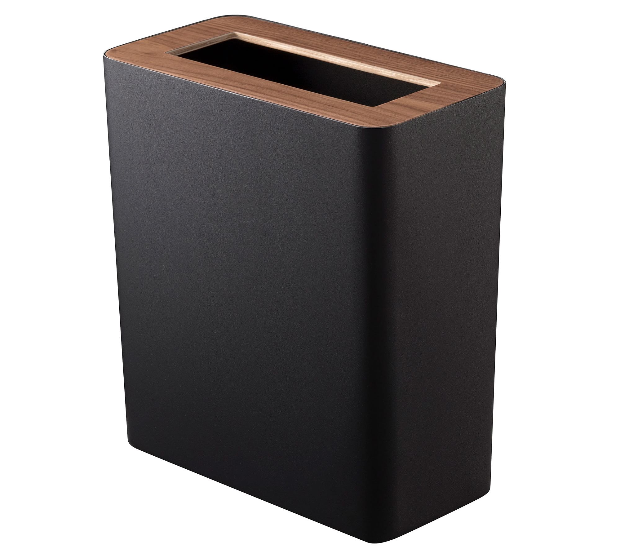 Yamazaki Slim Wood Rim 2.6 Gallon Trash Can