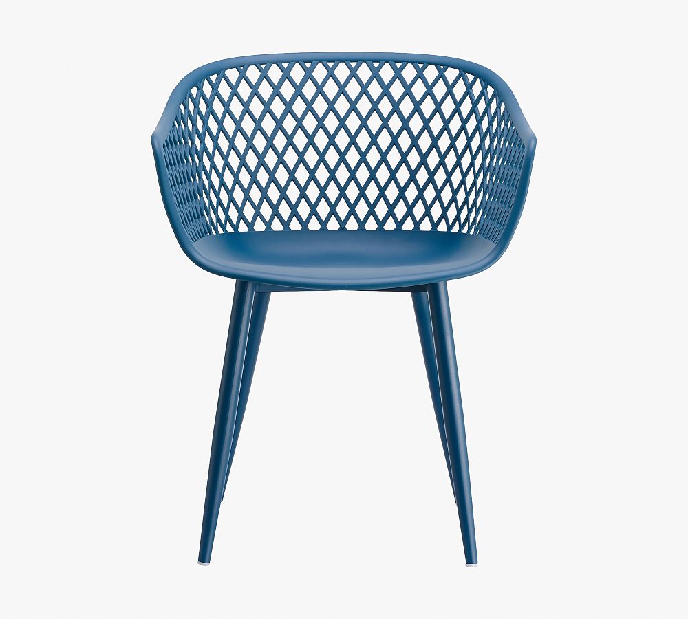 Adara Blue Wicker Outdoor Dining Chairs, Set of 2