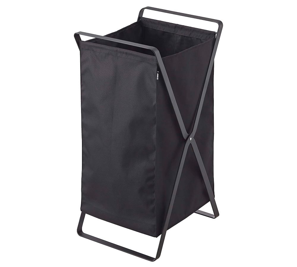 Black Collapsible Laundry Hamper with Durable Frame