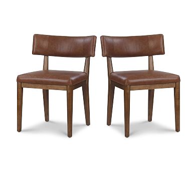 Pardy Leather Dining Chairs - Set of 2 | Pottery Barn
