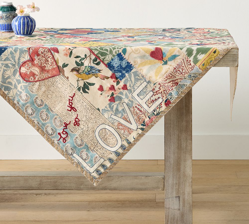Elise Love Embroidered Table Throw