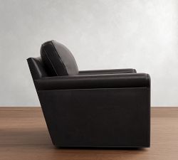 Tyler Roll Arm Leather Swivel Chair