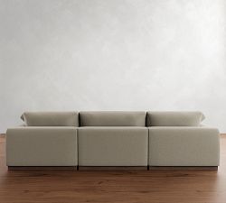 Dream Wide Arm Wood Base Modular Chaise Sectional - Storage Available (129&quot;&ndash;172&quot;)