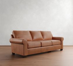 Buchanan Roll Arm Leather Sofa (79&quot;&ndash;94&quot;)