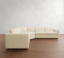 Carmel Slim Arm 3-Piece L-Shaped Wedge Sectional (120&quot;&ndash;126&quot;)