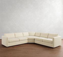 Carmel Slim Arm 3-Piece L-Shaped Wedge Sectional (120&quot;&ndash;126&quot;)