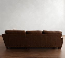 Turner Square Arm Leather 3-Piece Bumper Sectional (106&quot;&ndash;111&quot;)